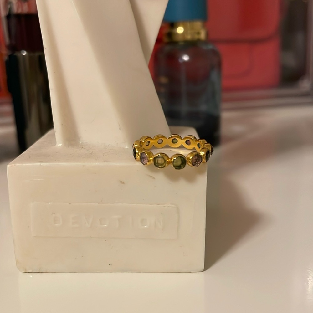 Sézane multi color stone gold ring